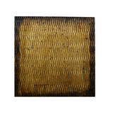 Modern Style Wood Wall Decor with Patterned Carving, Large, Gold & Brown