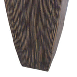 Benzara Hand Made Square Ribbed Planter with Tapered Bottom, Brown, Set of 3 BM205915 White Sandstone BM205915