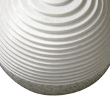 Benzara Contemporary Sandstone Polished Ball with Step Carved Lines, White BM205919 White Sandstone BM205919