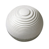 Benzara Contemporary Sandstone Polished Ball with Step Carved Lines, White BM205919 White Sandstone BM205919