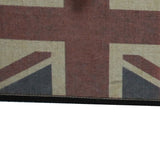 Benzara Storage Trunk with Union Jack Print Canvas Upholstery, Multicolor, Set of 3 BM205920 Multicolor Wood, Fabric, Faux-Leather BM205920