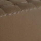 Benzara Classic Canvas Upholstered Bench with Button Tufting, Brown BM205926 Brown Wood, Fabric BM205926