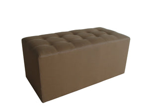 Benzara Classic Canvas Upholstered Bench with Button Tufting, Brown BM205926 Brown Wood, Fabric BM205926