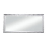 Benzara Stylish Rectangular Polystyrene Framed Leaner Mirror, Metallic Silver BM205953 Silver Polystyrene and Glass BM205953