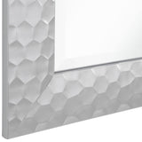 Benzara Stylish Rectangular Polystyrene Framed Leaner Mirror, Metallic Silver BM205953 Silver Polystyrene and Glass BM205953