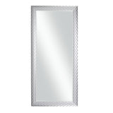 Stylish Rectangular Polystyrene Framed Leaner Mirror, Metallic Silver