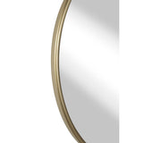 Benzara Contemporary Style Round Metal Framed Wall Mirror, Small, Gold and Silver BM205955 Gold and Silver Metal and Glass BM205955