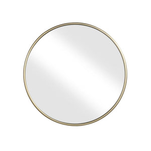 Benzara Contemporary Style Round Metal Framed Wall Mirror, Small, Gold and Silver BM205955 Gold and Silver Metal and Glass BM205955