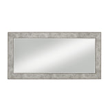 Benzara Stylish Rectangular Polystyrene Framed Leaner Mirror, Rusted Metal BM205985 Gray Polystyrene and Glass BM205985