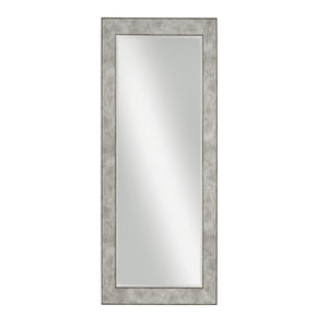 Benzara Stylish Rectangular Polystyrene Framed Leaner Mirror, Rusted Metal BM205985 Gray Polystyrene and Glass BM205985