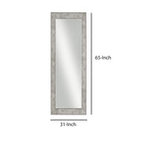 Benzara Stylish Rectangular Polystyrene Framed Leaner Mirror, Rusted Metal BM205985 Gray Polystyrene and Glass BM205985