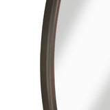 Benzara Contemporary Round Metal Framed Wall Mirror, Small, Bronze and Silver BM205989 Bronze Metal and Glass BM205989