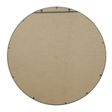 Benzara Contemporary Round Metal Framed Wall Mirror, Small, Bronze and Silver BM205989 Bronze Metal and Glass BM205989