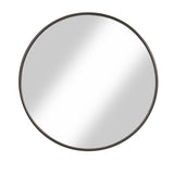 Contemporary Round Metal Framed Wall Mirror, Small, Bronze and Silver