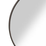 Benzara Contemporary Round Metal Framed Wall Mirror, Large, Bronze and Silver BM205990 Bronze Metal and Glass BM205990