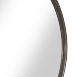 Benzara Contemporary Round Metal Framed Wall Mirror, Large, Bronze and Silver BM205990 Bronze Metal and Glass BM205990