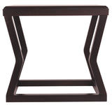 Benzara Wooden End Table With Rectangular Top and Sturdy Angular Legs, Brown BM206144 Brown Wood and Veneer BM206144