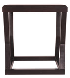 Benzara Wooden End Table With Rectangular Top and Sturdy Angular Legs, Brown BM206144 Brown Wood and Veneer BM206144