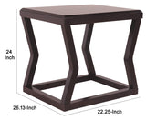 Benzara Wooden End Table With Rectangular Top and Sturdy Angular Legs, Brown BM206144 Brown Wood and Veneer BM206144