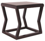 Benzara Wooden End Table With Rectangular Top and Sturdy Angular Legs, Brown BM206144 Brown Wood and Veneer BM206144