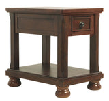 Benzara Chair Side End Table With 1 Drawer and Fixed Base Shelf, Brown BM206168 Brown Wood and Veneer BM206168