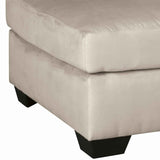 Benzara Wooden Oversized Accent Ottoman with Bracket Feet, White and Black BM206177 White and Black Wood and Fabric BM206177