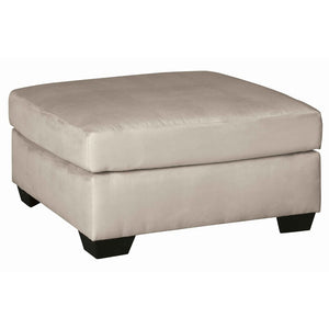 Benzara Wooden Oversized Accent Ottoman with Bracket Feet, White and Black BM206177 White and Black Wood and Fabric BM206177