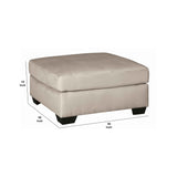 Benzara Wooden Oversized Accent Ottoman with Bracket Feet, White and Black BM206177 White and Black Wood and Fabric BM206177