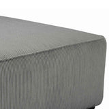 Benzara Wooden Oversized Accent Ottoman with Ribbed Pattern, Gray and Black BM206179 Gray and Black Wood and Fabric BM206179