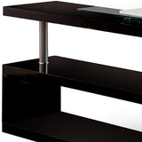 Benzara Movable Glass Top Desk with X Shaped Side Panel, Black and Clear BM206212 Black Metal and Glass BM206212