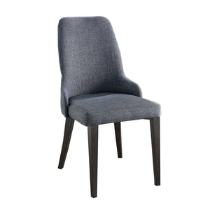 Benzara Fabric Upholstered Wooden Side Chair, Set of 2, Gray and Brown BM206288 Brown Wood and Fabric BM206288