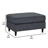 Benzara Fabric Upholstered Wooden Ottoman with Tapered Legs, Gray BM206307 Gray Faux Wood BM206307