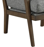 Benzara Wooden Accent Chair with Padded Seat and Back, Gray and Brown BM206474 Gray and Brown Faux Wood BM206474