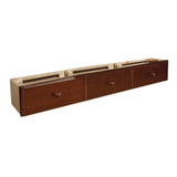 Benzara Wooden Under Bed Storage with 3 Drawers and Casters, Brown BM206479 Brown Wood BM206479