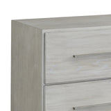 Benzara 2 Drawer Miter Front Wooden Nightstand with Bar Handles, Cotton Gray BM206638 Gray Solid Wood and Metal BM206638