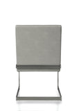 Benzara Leatherette Upholstered with Dining Chair with Cantilever Base, Gray BM206642 Gray Faux Leather and Steel BM206642