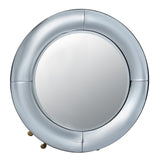 Benzara Vintage Style Metal Frame Round Wall Mirror, Silver BM206699 Silver Metal, MDF and Mirror BM206699