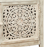 Benzara Wooden Accent Cabinet with Single Door, Antique White BM207017 Antique white Wood BM207017