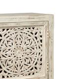 Benzara Wooden Accent Cabinet with Single Door, Antique White BM207017 Antique white Wood BM207017