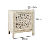 Benzara Wooden Accent Cabinet with Single Door, Antique White BM207017 Antique white Wood BM207017