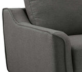 Benzara Fabric Upholstered Wooden Chair with Corner Blocked Frame, Gray BM207054 Gray Wood and Fabric BM207054