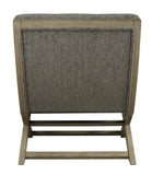 Benzara X Frame Base Wooden Accent Chair with Padded Seat and Back, Brown and Gray BM207145 Gray and Brown Wood BM207145