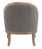 Benzara Wood and Fabric Accent Chair with Nail Head Trim, Brown BM207165 Brown Wood and Fabric BM207165