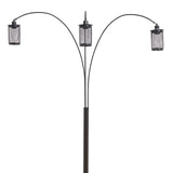 Benzara Metal Decorative Floor Lamp with Triad of Bulbs, Black BM207172 Black Metal BM207172