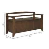 Benzara Transitional Style Wooden Bench with Lift Top Seat, Brown BM207196 Brown Wood BM207196