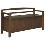 Benzara Transitional Style Wooden Bench with Lift Top Seat, Brown BM207196 Brown Wood BM207196