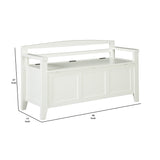 Benzara Transitional Style Wooden Bench with Lift Top Seat, White BM207197 White Wood BM207197