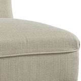 Benzara Wood and Fabric Armless Accent Chair with Button Tufting, Beige BM207207 Beige Wood and Fabric BM207207