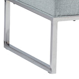 Benzara Metal and Fabric Accent Chair with Button Tufting, Gray and Silver BM207208 Gray and Silver Metal and Fabric BM207208