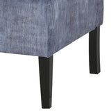 Benzara Wooden Armless Accent Chair with Fabric Upholstery, Blue BM207211 Blue Wood and Fabric BM207211